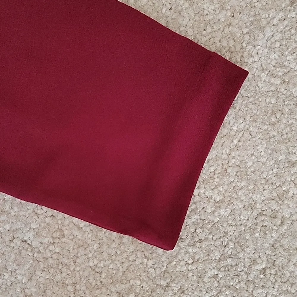 Rachel Roy deep red faux wrap dress